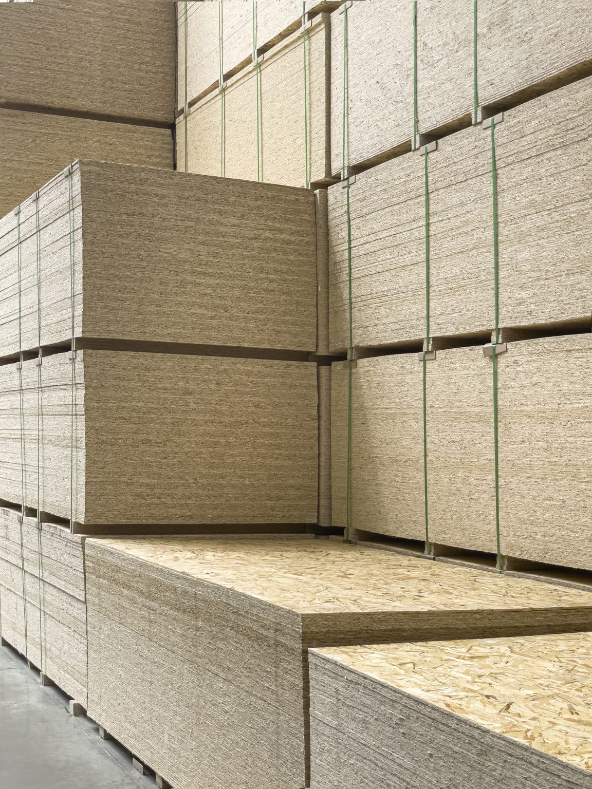Stacked OSB building materials